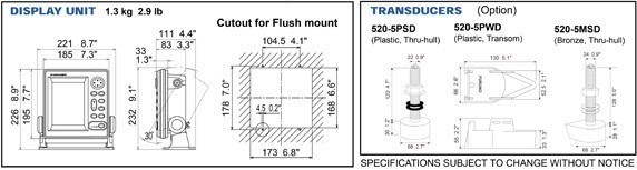 Furuno LS6100 Fishfinder Dimensions Information