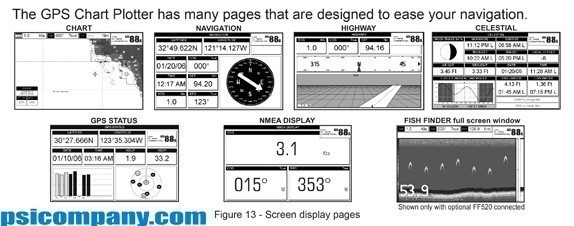 Standard Horizon CPV550 Chartplotter Display Modes