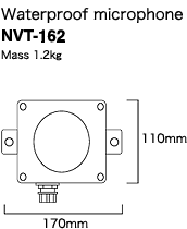 Dimension:Waterproof microphone NVT-162