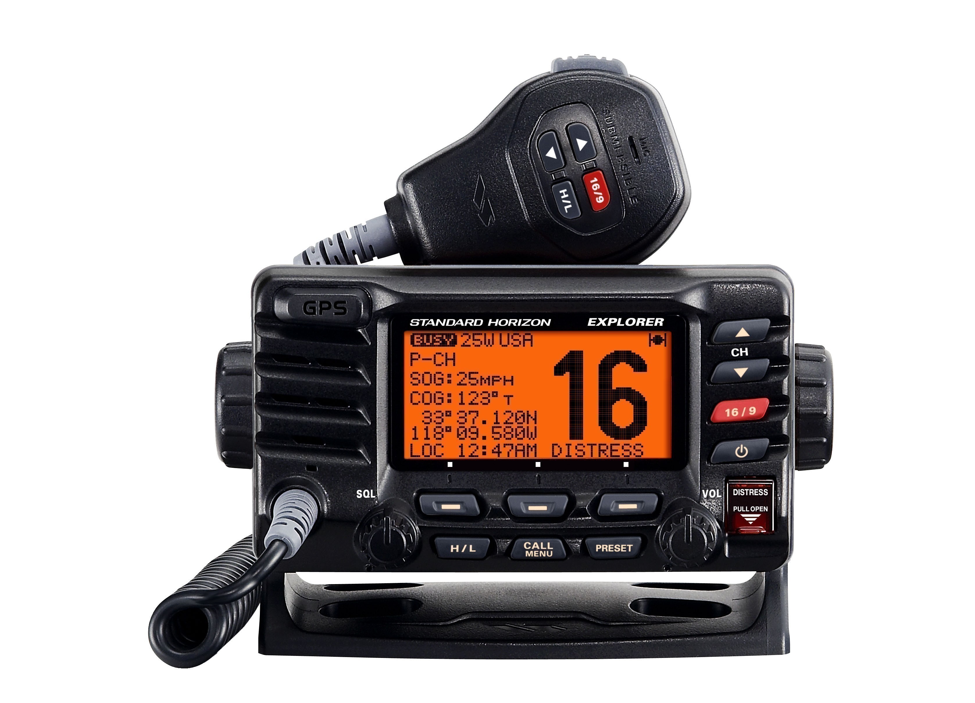Standard Horizon GX1700B Explorer VHF Radio with DSC, Scan (Black)
