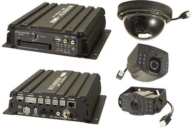 REI Digital BUS-WATCH SD40-4-64 DVR w/4 Color Cameras & 64GB SD Card