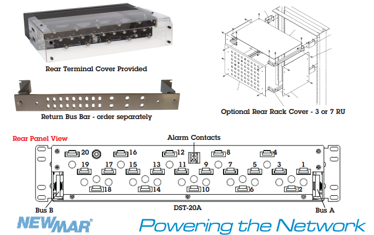 NewMar DST-20A (UL) W/ Rear Cover Distribution Panel