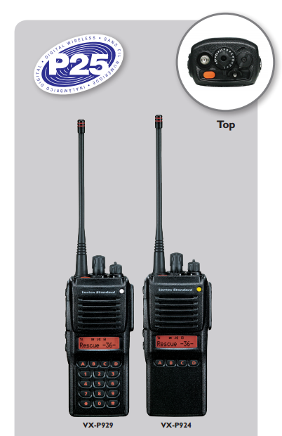 Vertex Standard VX-P929-G7-5 PKG-1 UHF Portable Radio, P25